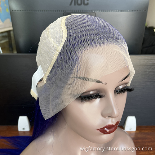 Cheap wholesale factory price 100 human color wigs, blue color human hair wigs, colored wigs for black women